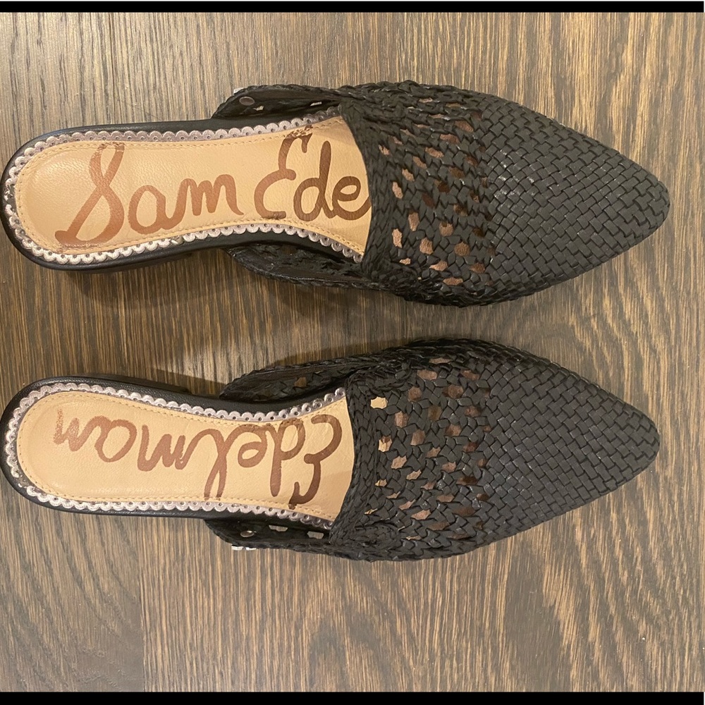 Sam Edelman black mesh mules